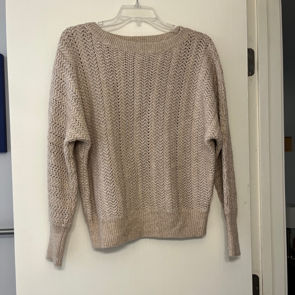 Nicole Miller Tan Knit Sweater Cottagecore Sz XS
